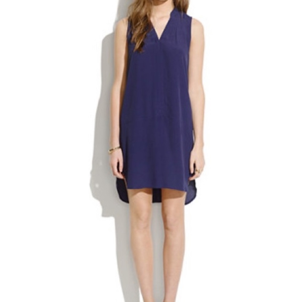 Madewell Fairsky V Neck Tunic Dress Blue Size Medium